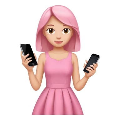 pink dressed girl online shopping  sticker