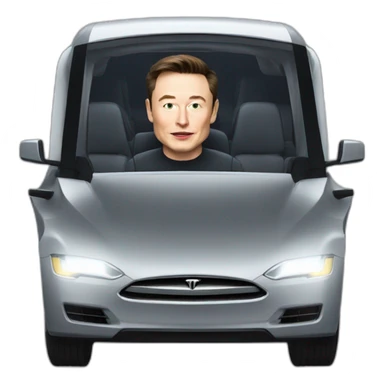 Elon musk riding in a Tesla cyber truck  sticker