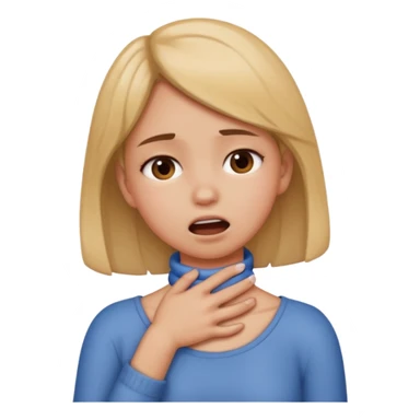 Girl holding her neck, choking herself sticker