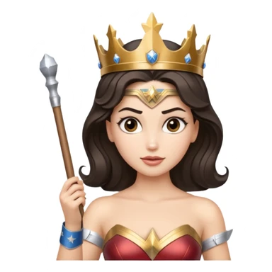 Wonder Woman holding white orchestra conductor’s baton sticker