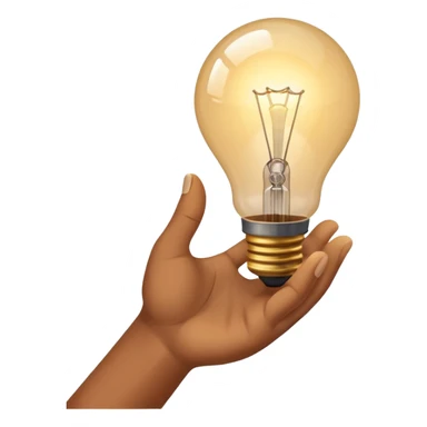 hand holding a lightbulb, signifying inspiration sticker