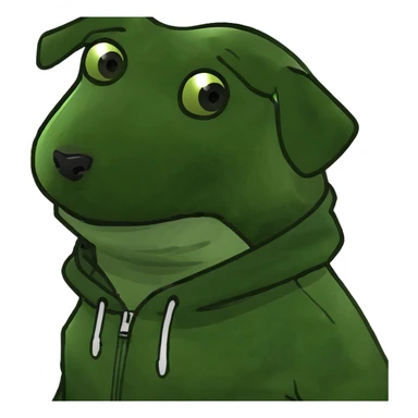 Dog wearing a hoodie sticker