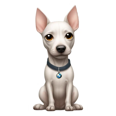 American Hairless Terrier with bmw sticker