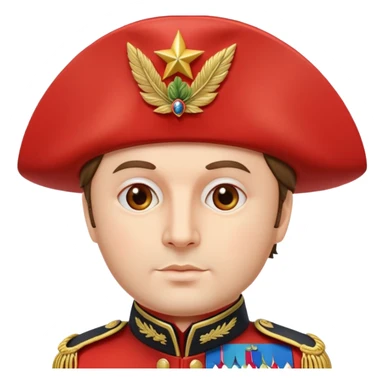 tomato wearing Napoleon Bonaparte's bicorne hat and military officer uniform sticker