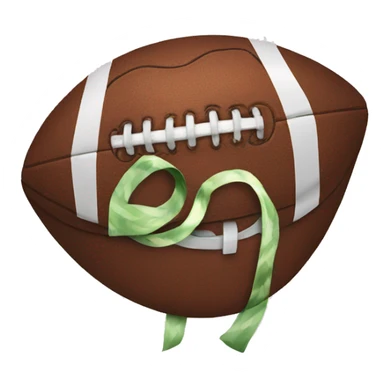 football with a bow sticker