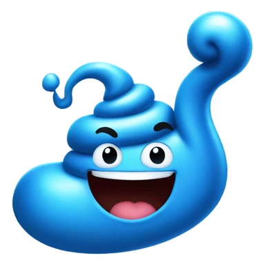 Blue poop sticker