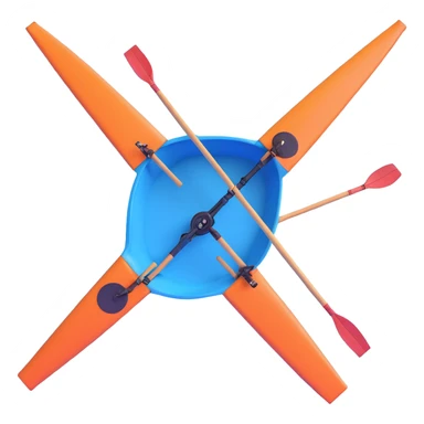 blue four-person Olympic rowing boat, top view sticker