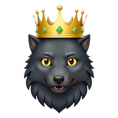 Scary Black Wolf with Gold Crown sticker