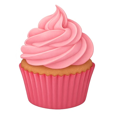 digital illustration of a pink cupcake, no background sticker