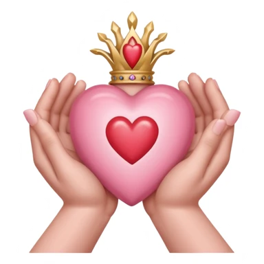 hands holding a baby pink sacred heart  sticker