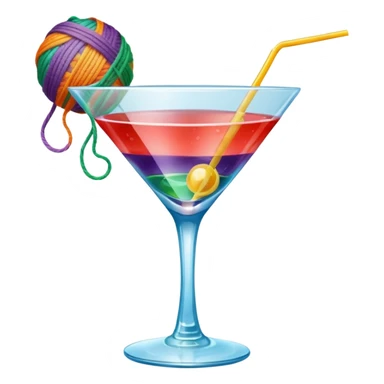 ball of yarncocktail glass sticker
