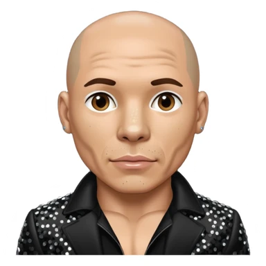 Pitbull, Rapper with black sequin outfit sticker