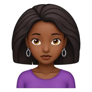 Pretty black shy woman sticker