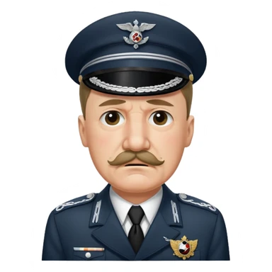 adolf hitler crying with mustache and uniform sticker