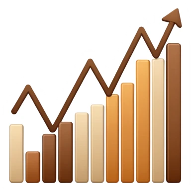 Create a increasing line like you would see on a graph in beige brown  sticker