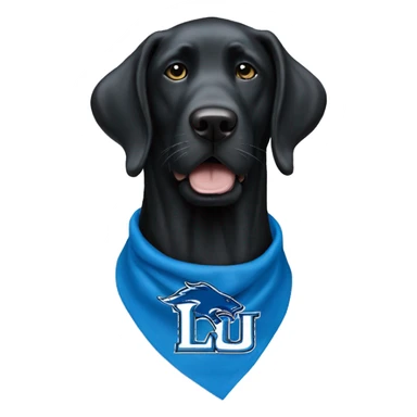 Large Black Lab dog in a Detroit Lions bandana or jersey  sticker