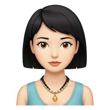 hazme una igual a la anterior pero cámbiale el pelo largo por uno corto  sticker