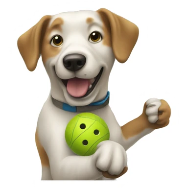 Dog playing pickleball sticker