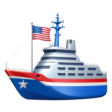 generate a very realistic American modern ship with little flag sticker