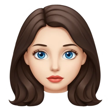 Woman with fair skin long brunette hair grey blue eyes and full lips sticker