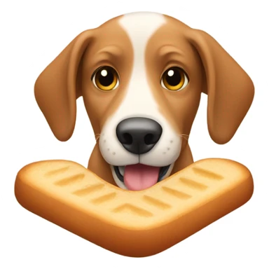 Dog eating bread sticker