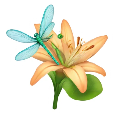 lily flower and dragonfly sticker
