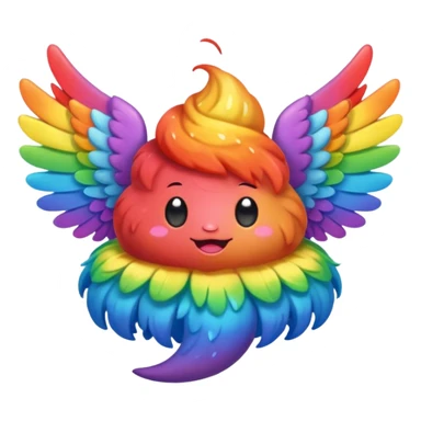 rainbow poop with wings sticker