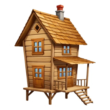 wooden house on live chicken legs sticker