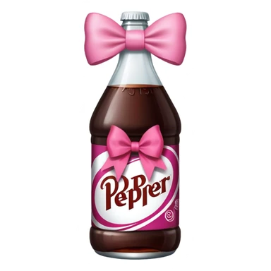 dr pepper bottle with a pink bow on top sticker
