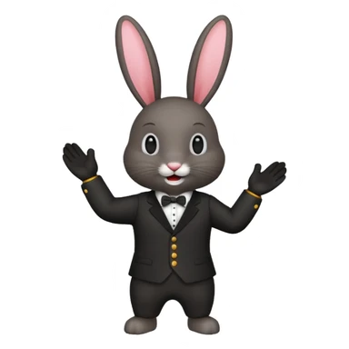 Lapin noir qui fête une victoire sticker