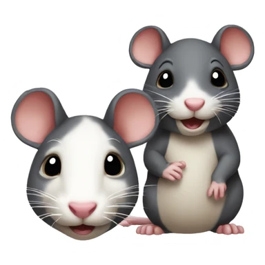 two different color rats sticker