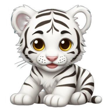 Baby white Tiger sticker