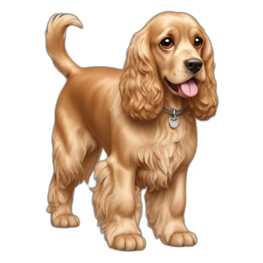 Dog-golden-english-cocker-spaniel-full-body-standing sticker