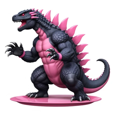 Godzilla Evolved pink plates black scales sticker