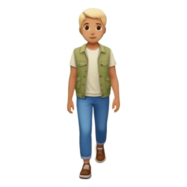 someone walking IN THE GARDEN on a path with flower and plants around him sticker