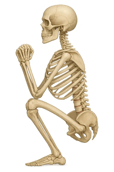 Allineamento visto anatomicamente durante uno squat tra bacino e torace sticker