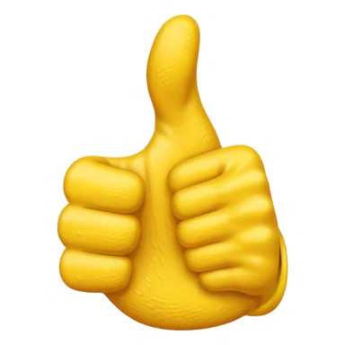 thumbs up hand, positive, yellow sticker