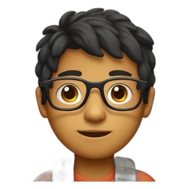 Little peruvian boy with rectangular glasses sticker