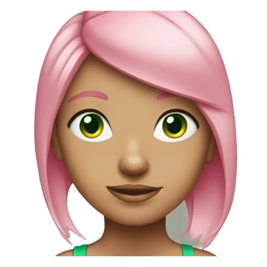 girl with green eyes and pink hair-bow  sticker