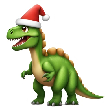 Dinosaur with a santa hat sticker