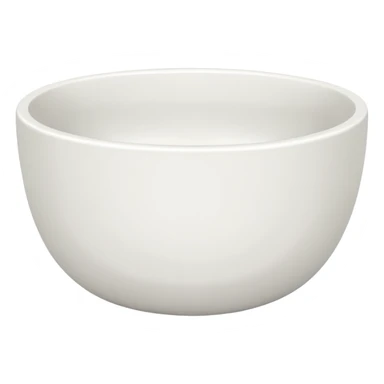 white bowl with simple flat white color inside, no liquid, no gloss, simple, clear sticker