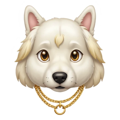 White dog wering cuban chain sticker