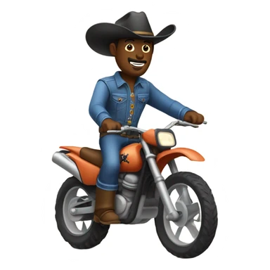 Cowboy riding dirtbike sticker