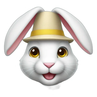 smiling rabbit dressed in a costume with colors inspired by the Ukrainian flag sticker