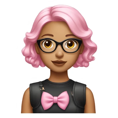 Cute girl wearing a Dior bag with a bow on her pink hair  sticker