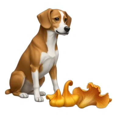 Dog picking chanterelle sticker
