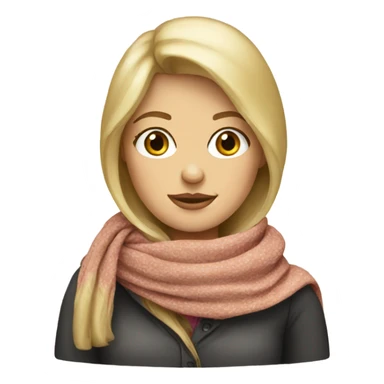 Blonde woman with babushka scarf sticker