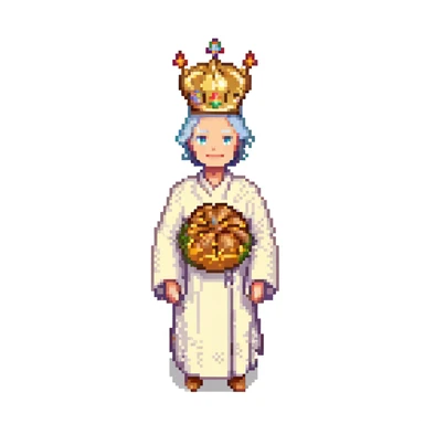 Portrait of the same baker character in every level, realistic skeuomorphism style, consistent lighting and pose, transcendent baker with infinite bread crown, robes woven from light and shadow, divine aura radiating sticker