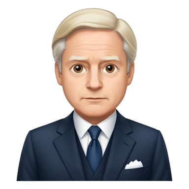 British prime minister wearing a formal suit with a confident expression sticker