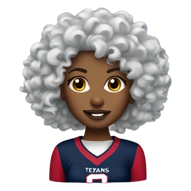 HOUSTON TEXANS woman with curly hair  sticker